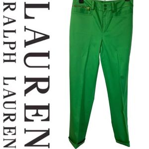Lauren Ralph Lauren Pants Womens Size 4 Green Equestrian Skinny Leg Chino.‎